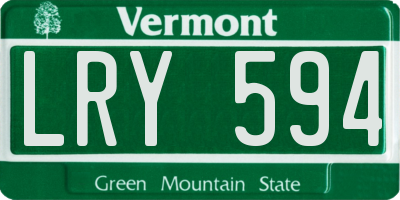 VT license plate LRY594