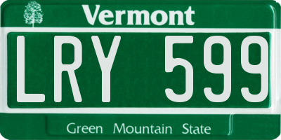 VT license plate LRY599