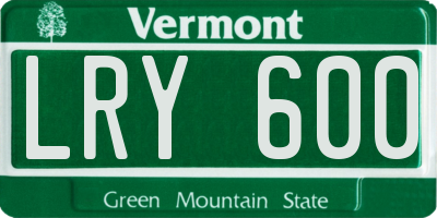 VT license plate LRY600