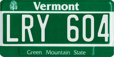VT license plate LRY604