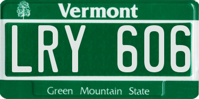 VT license plate LRY606