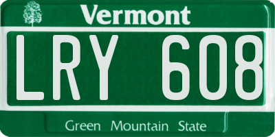 VT license plate LRY608