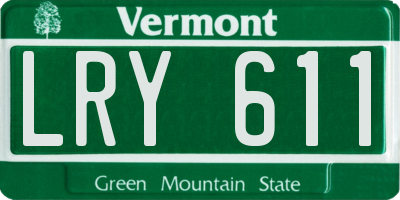 VT license plate LRY611