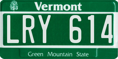 VT license plate LRY614