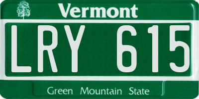 VT license plate LRY615