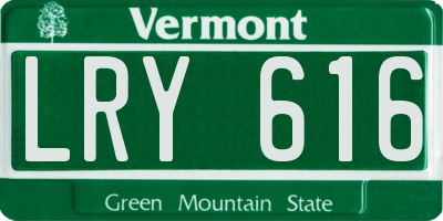 VT license plate LRY616