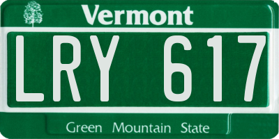 VT license plate LRY617
