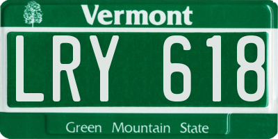 VT license plate LRY618