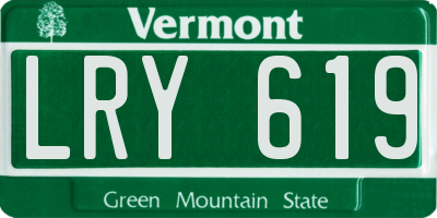 VT license plate LRY619