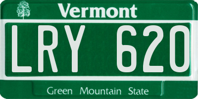 VT license plate LRY620