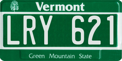 VT license plate LRY621