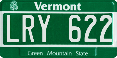 VT license plate LRY622