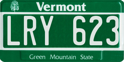 VT license plate LRY623