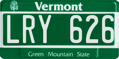 VT license plate LRY626