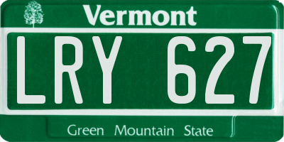 VT license plate LRY627