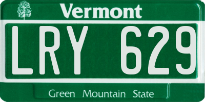 VT license plate LRY629
