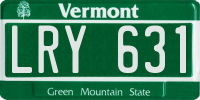 VT license plate LRY631