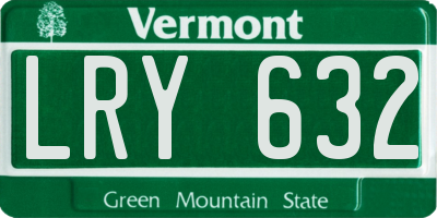VT license plate LRY632