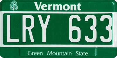 VT license plate LRY633