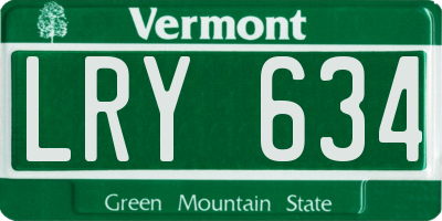 VT license plate LRY634