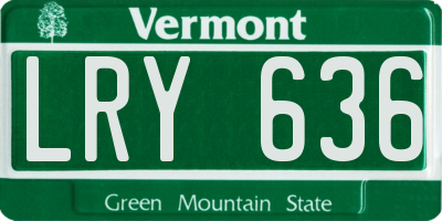 VT license plate LRY636