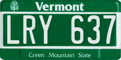 VT license plate LRY637