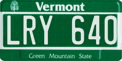 VT license plate LRY640