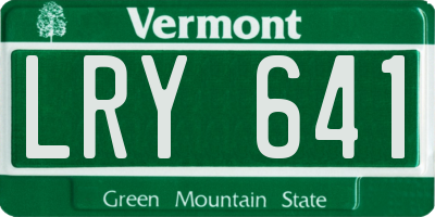 VT license plate LRY641
