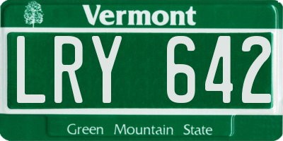 VT license plate LRY642
