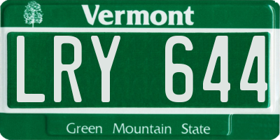 VT license plate LRY644