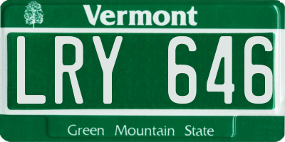 VT license plate LRY646