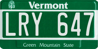 VT license plate LRY647