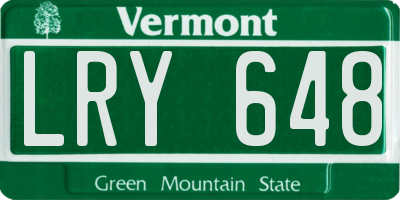 VT license plate LRY648