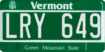 VT license plate LRY649