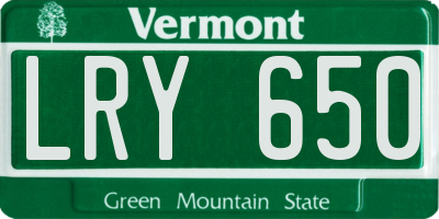 VT license plate LRY650