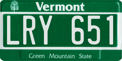 VT license plate LRY651