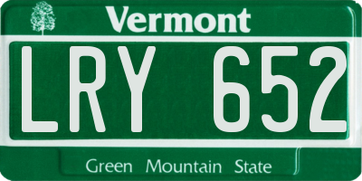 VT license plate LRY652