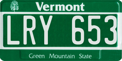 VT license plate LRY653
