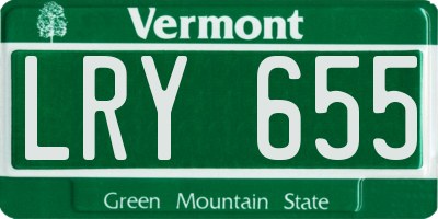 VT license plate LRY655
