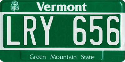 VT license plate LRY656
