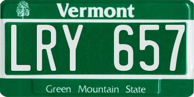 VT license plate LRY657