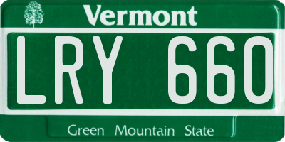VT license plate LRY660