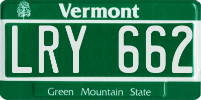 VT license plate LRY662