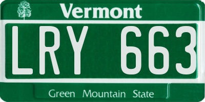 VT license plate LRY663