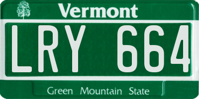 VT license plate LRY664