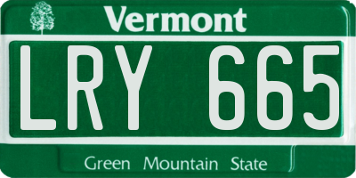 VT license plate LRY665