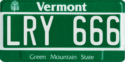 VT license plate LRY666
