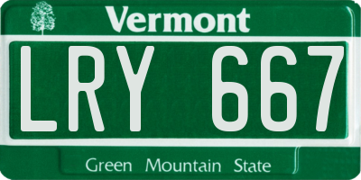 VT license plate LRY667