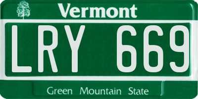 VT license plate LRY669