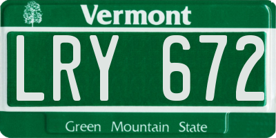 VT license plate LRY672